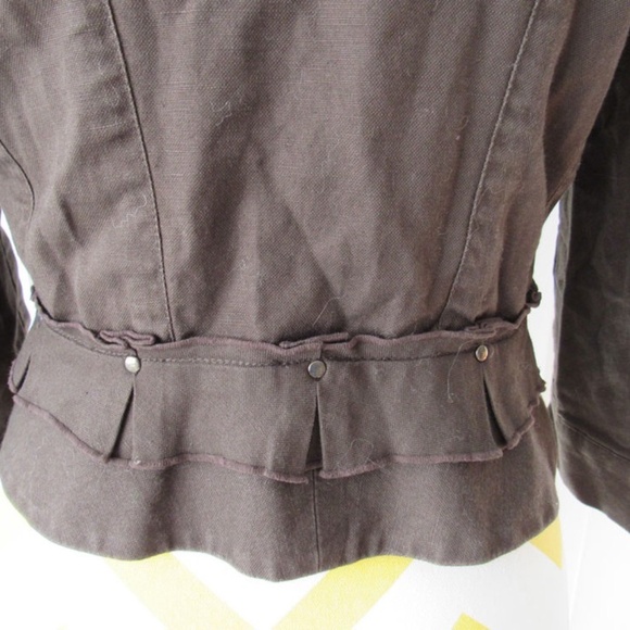 CLUB MONACO Stand Collar Hook Closure Studs Pleated Top Shirt Size XS - Picture 4 of 6